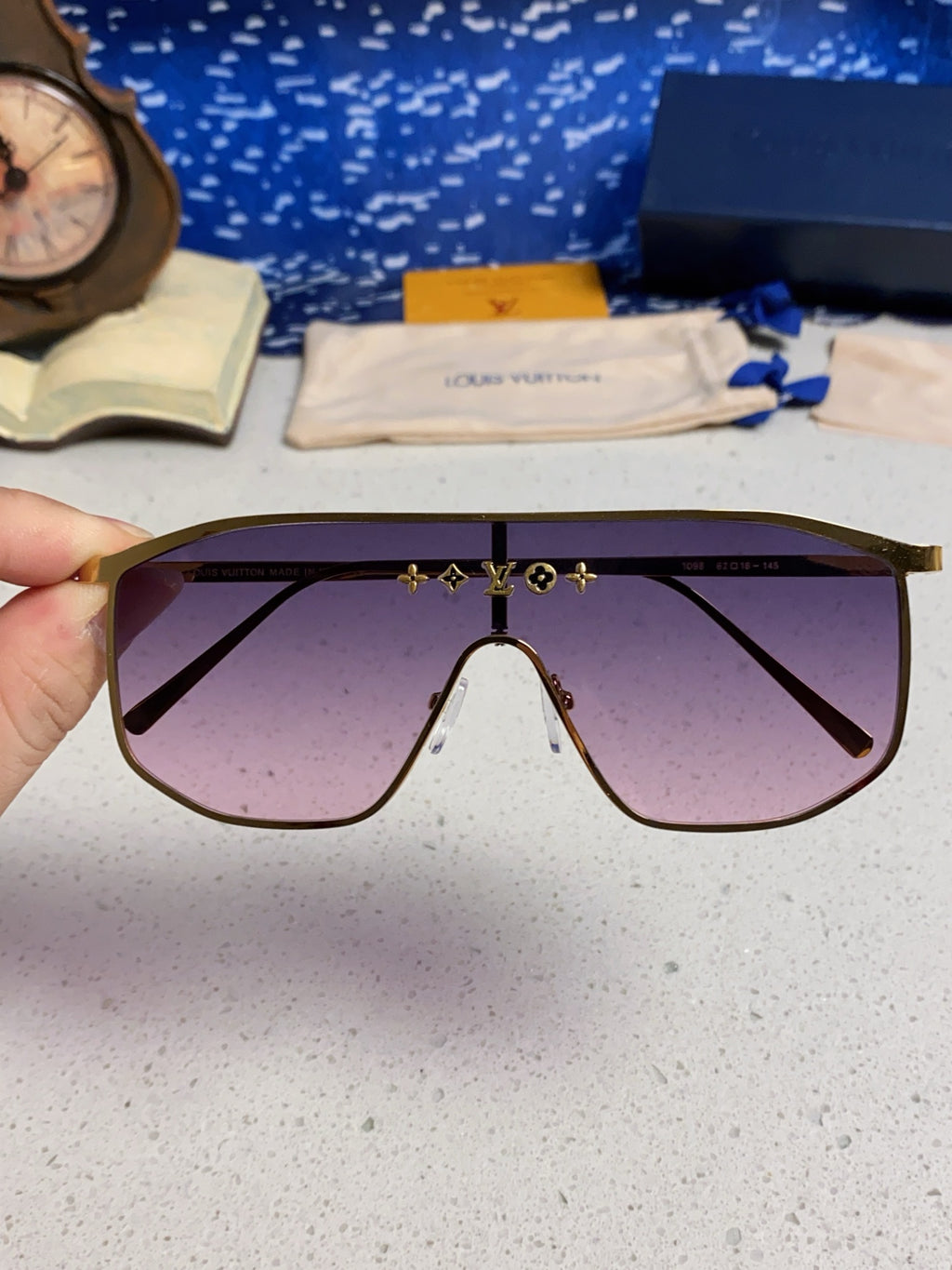Louis Vuitton Square Silver Lens Sunglasses for Women - detail image 4