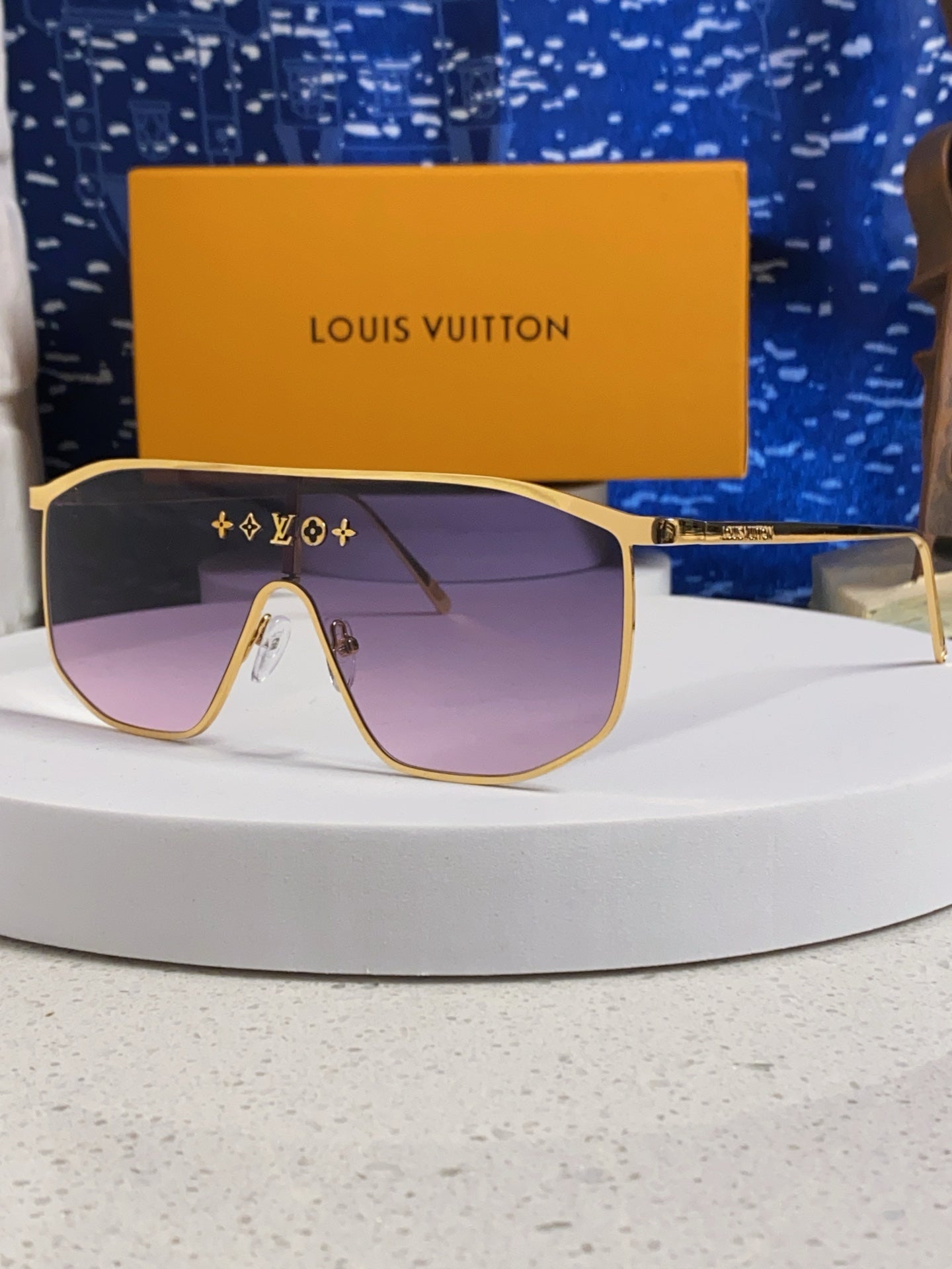 Louis Vuitton Square Silver Lens Sunglasses for Women