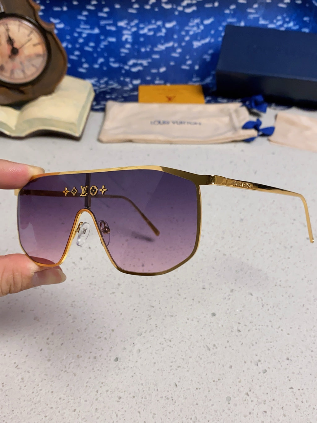 Louis Vuitton Square Silver Lens Sunglasses for Women - detail image 6