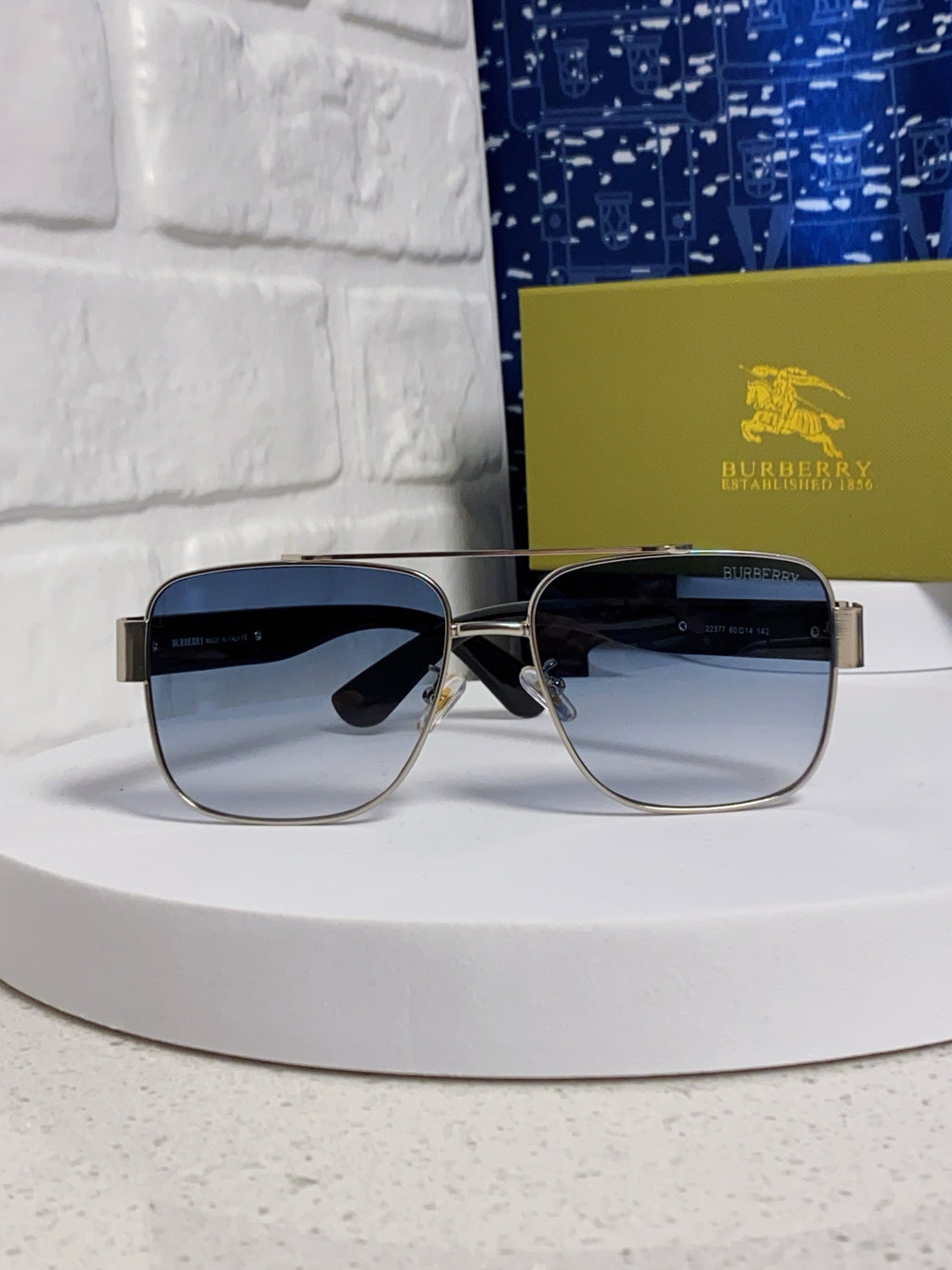Burberry Metal Square Silver Lens Sunglasses for Men & Women - 449626 - detail image 2