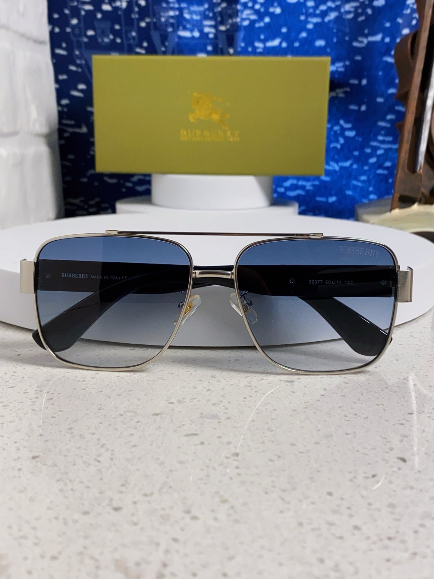 Burberry Metal Square Silver Lens Sunglasses for Men & Women - 449626 - detail image 9
