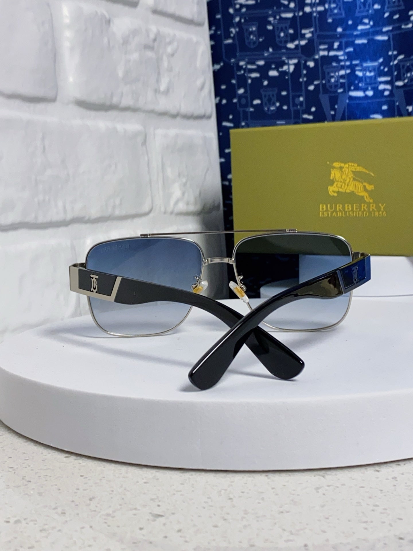 Burberry Metal Square Silver Lens Sunglasses for Men & Women - 449626 - detail image 3