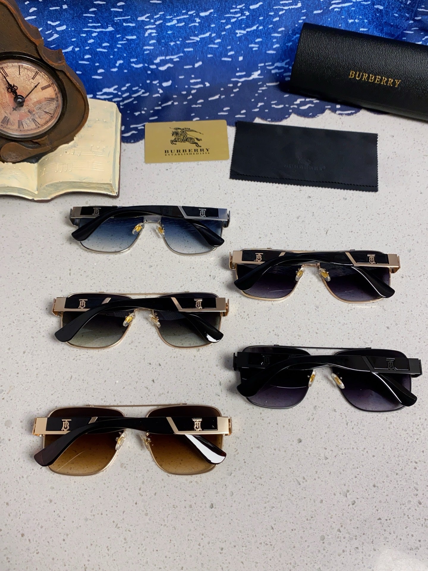 Burberry Metal Square Silver Lens Sunglasses for Men & Women - 449627 - detail image 11
