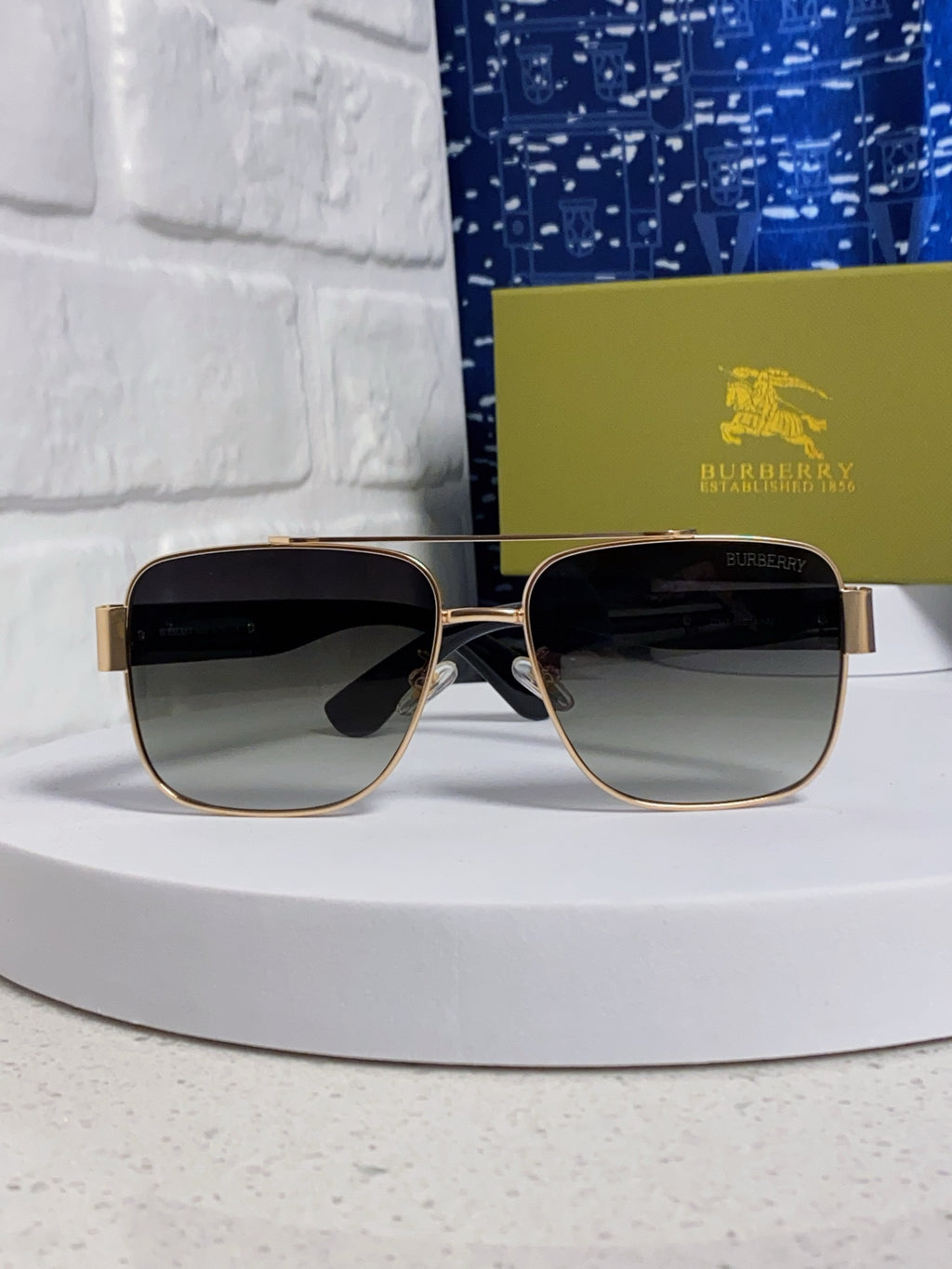 Burberry Metal Square Silver Lens Sunglasses for Men & Women - 449627 - detail image 2
