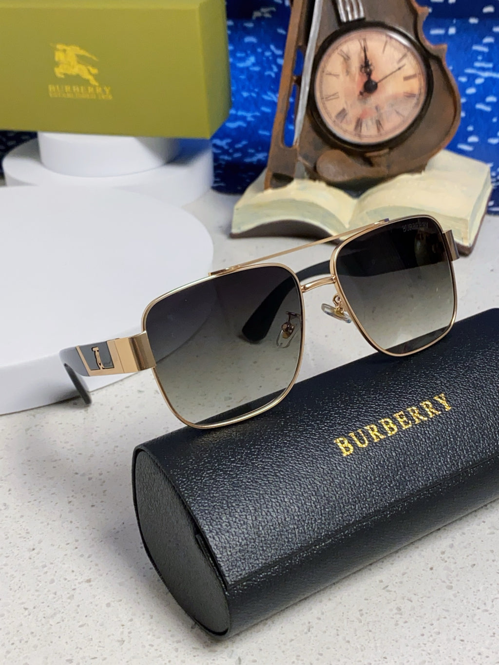 Burberry Metal Square Silver Lens Sunglasses for Men & Women - 449627 - detail image 10