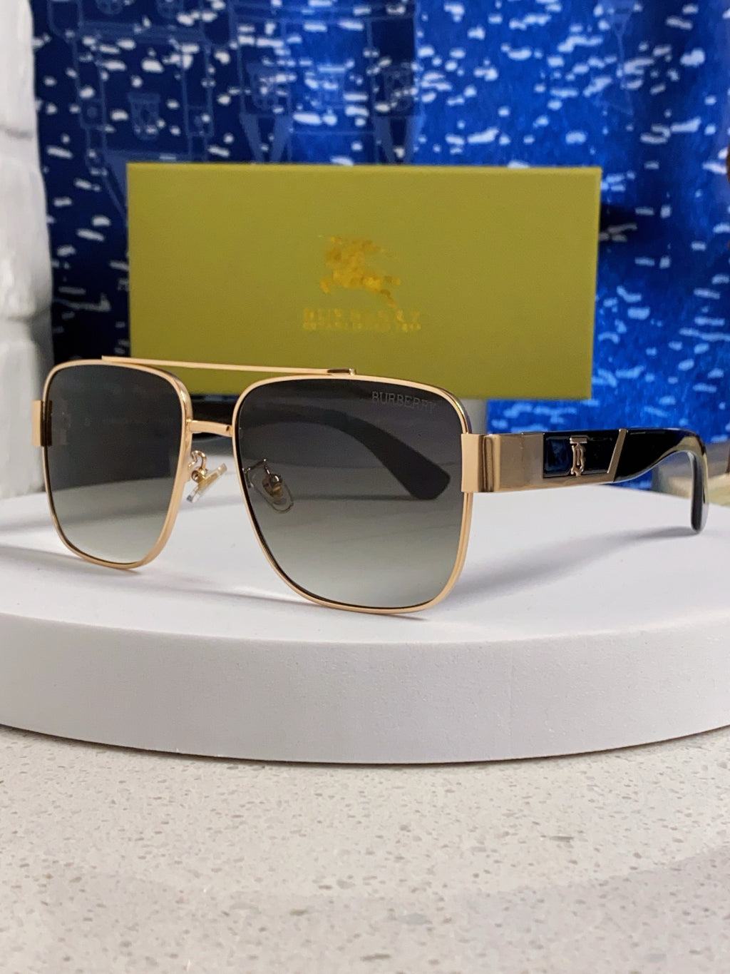 Burberry Metal Square Silver Lens Sunglasses for Men & Women - 449627