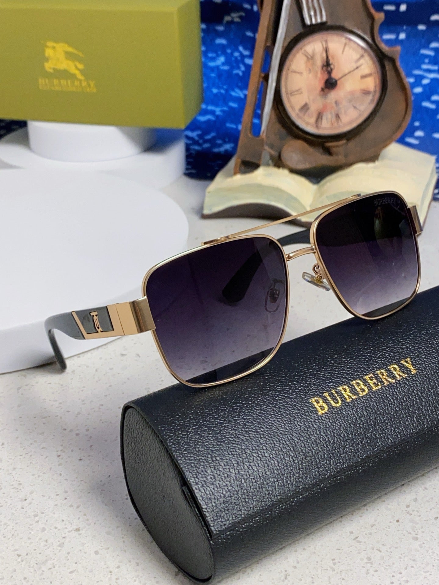 Burberry Metal Square Silver Lens Sunglasses for Men & Women - 449628 - detail image 10