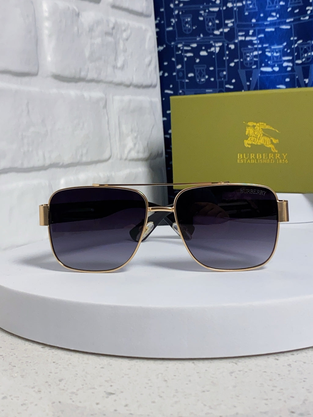 Burberry Metal Square Silver Lens Sunglasses for Men & Women - 449628 - detail image 2