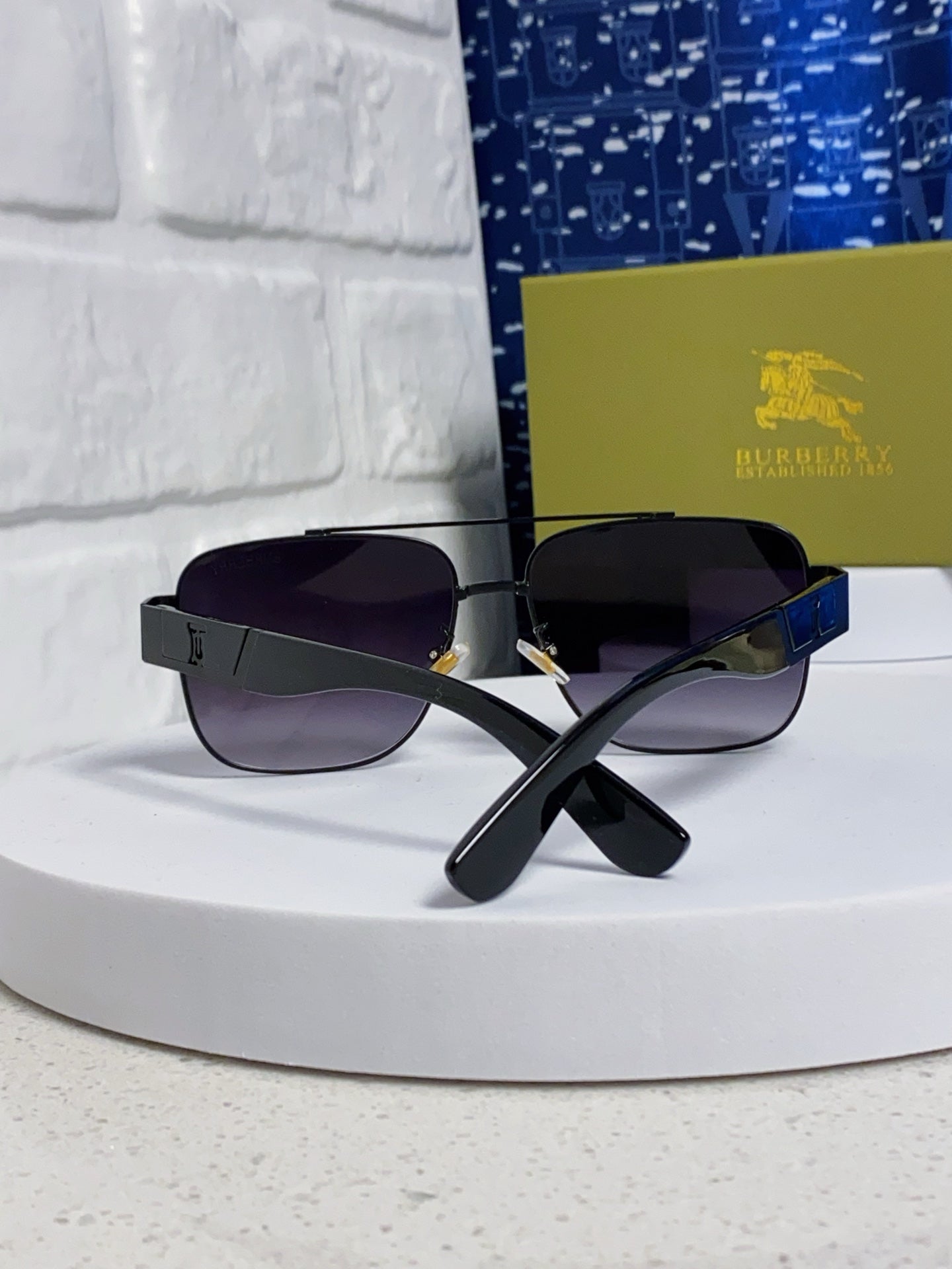 Burberry Metal Square Silver Lens Sunglasses for Men & Women - 449629 - detail image 3