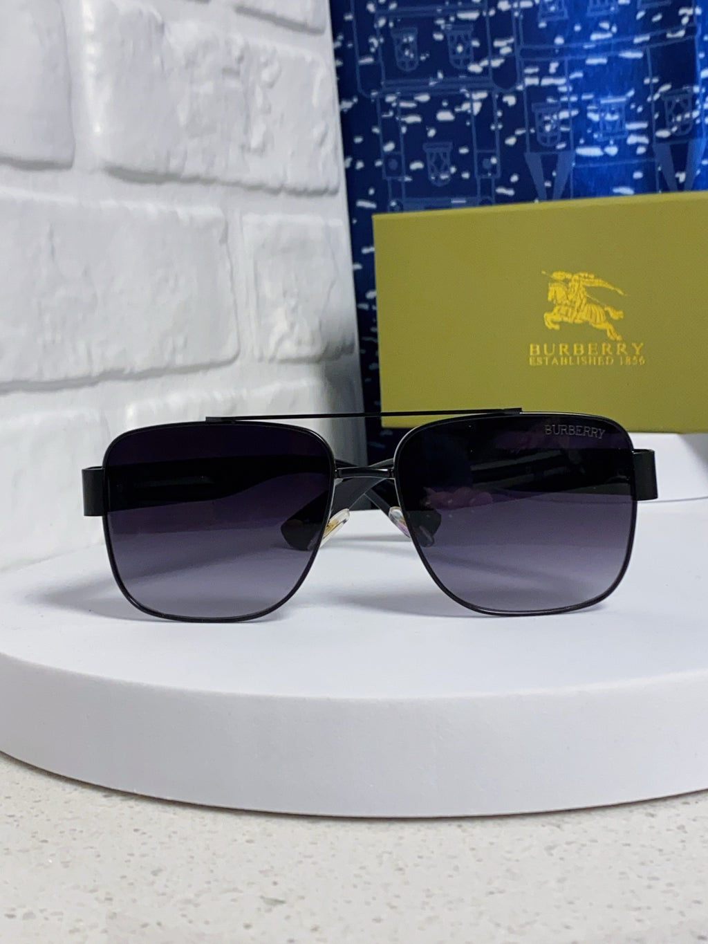 Burberry Metal Square Silver Lens Sunglasses for Men & Women - 449629 - detail image 2