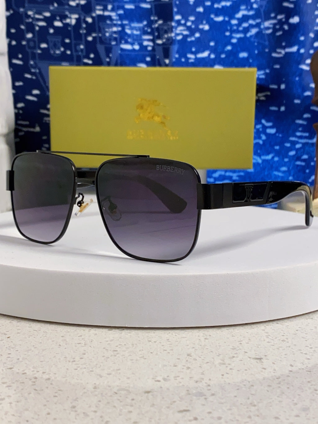 Burberry Metal Square Silver Lens Sunglasses for Men & Women - 449629