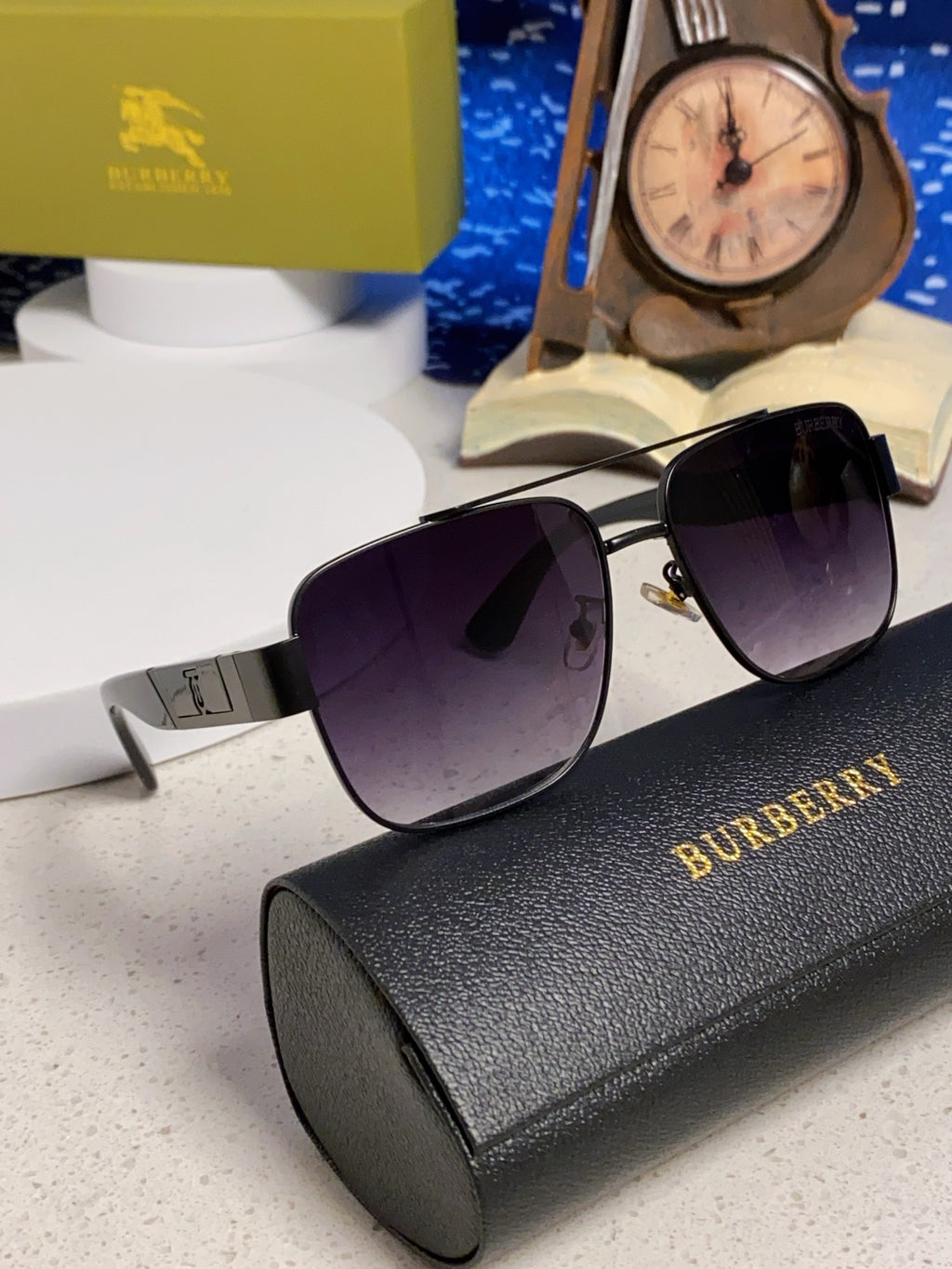 Burberry Metal Square Silver Lens Sunglasses for Men & Women - 449629 - detail image 10