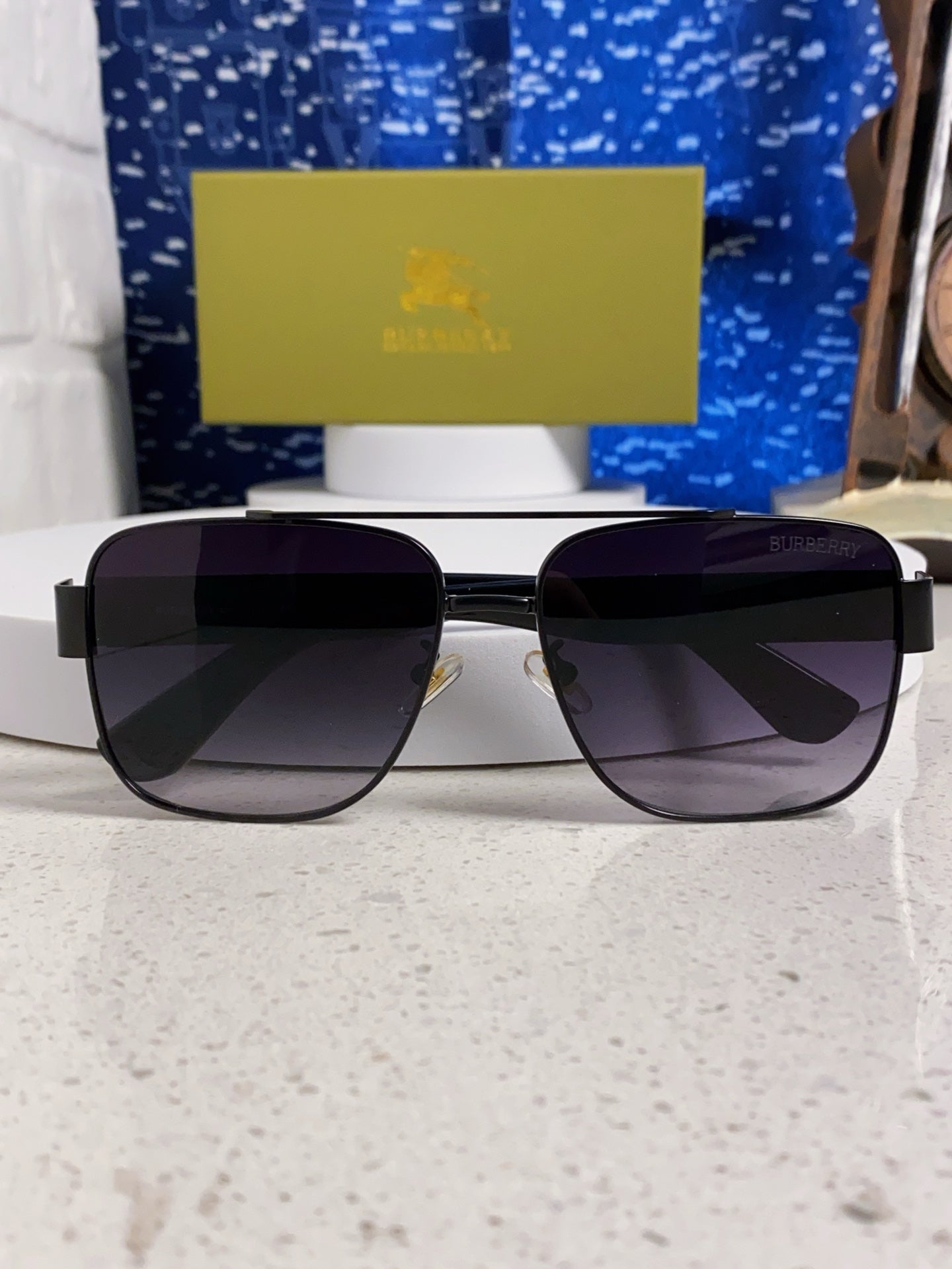 Burberry Metal Square Silver Lens Sunglasses for Men & Women - 449629 - detail image 9