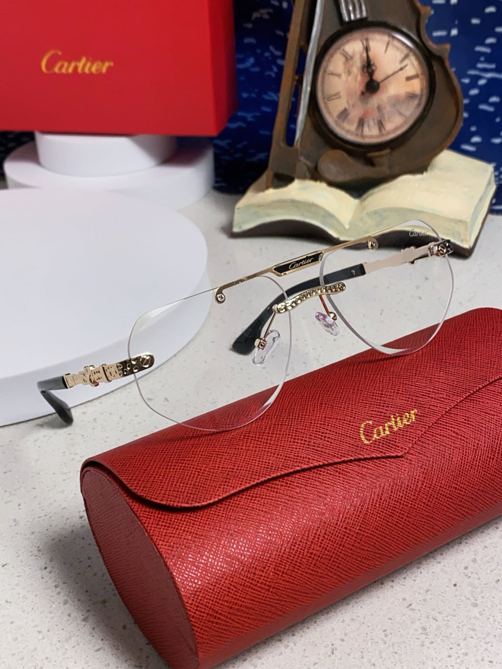 Cartier Lightweight Metal Rimless Silver Lens Sunglasses for Men & Wo - 465793 - detail image 10