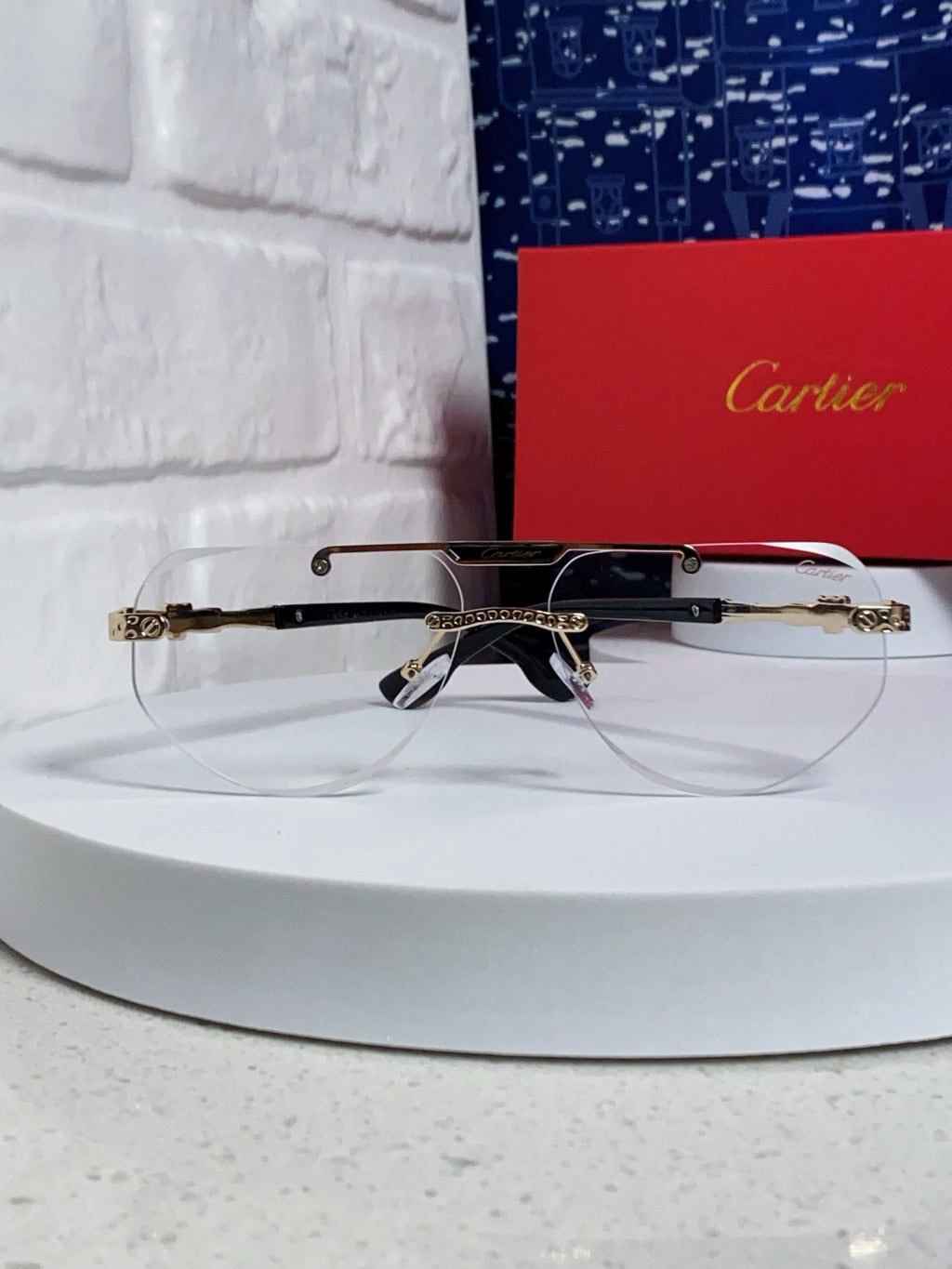 Cartier Lightweight Metal Rimless Silver Lens Sunglasses for Men & Wo - 465793 - detail image 2
