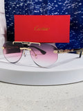 Cartier Lightweight Metal Rimless Purple Lens Sunglasses for Men & Women