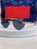 Cartier Lightweight Metal Rimless Silver Lens Sunglasses for Men & Wo - 465797