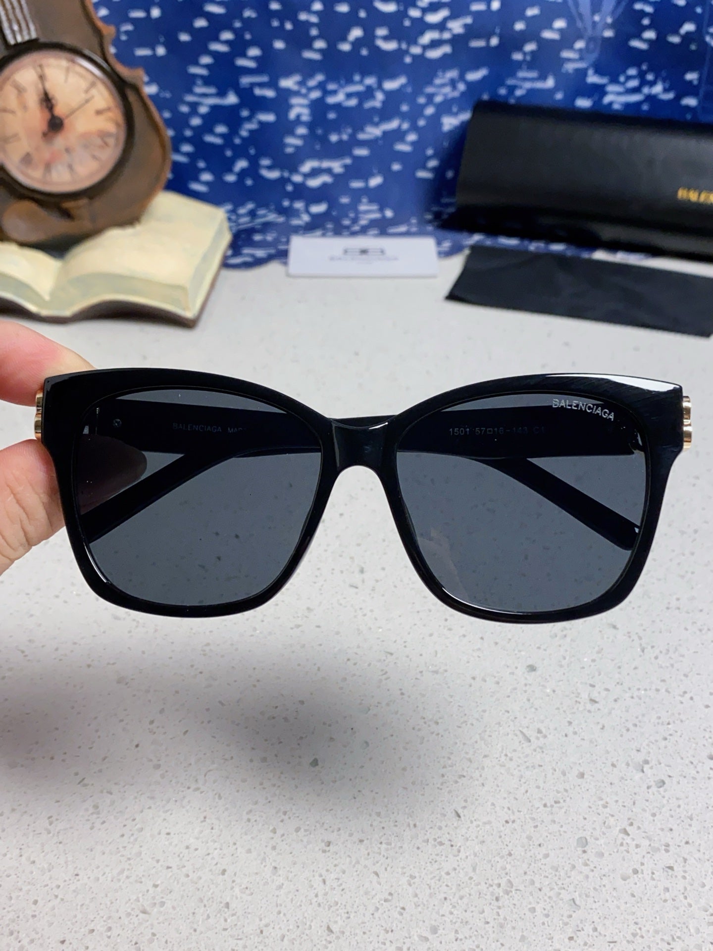 Balenciaga BB0102SA Fashion Black Lens Sunglasses for Men & Women - detail image 5