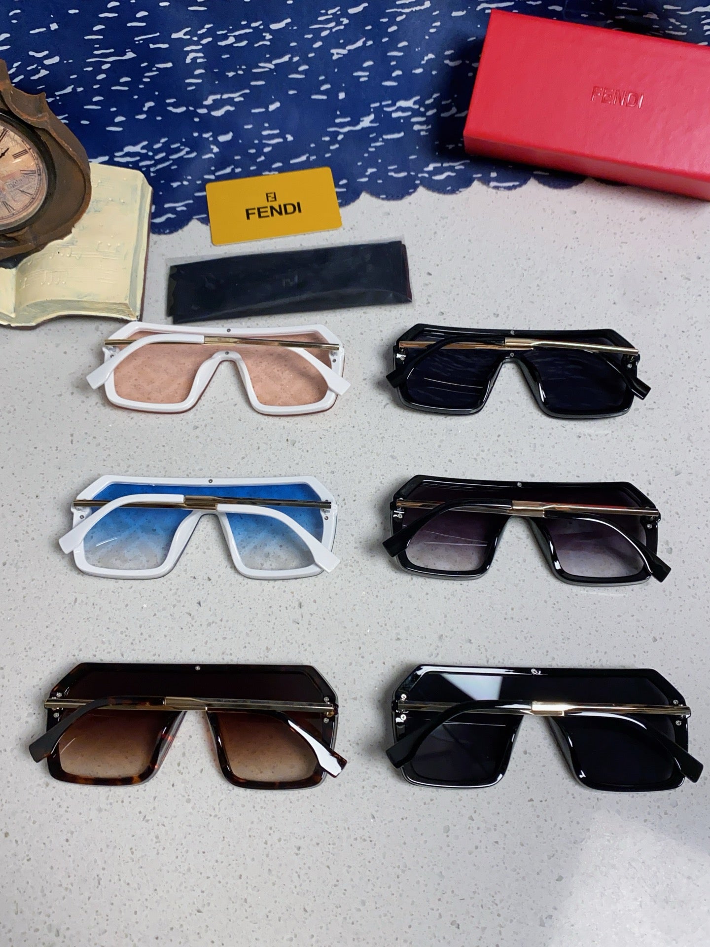 Fendi Lightweight Rimless Blue Lens Sunglasses for Men & Women - detail image 9