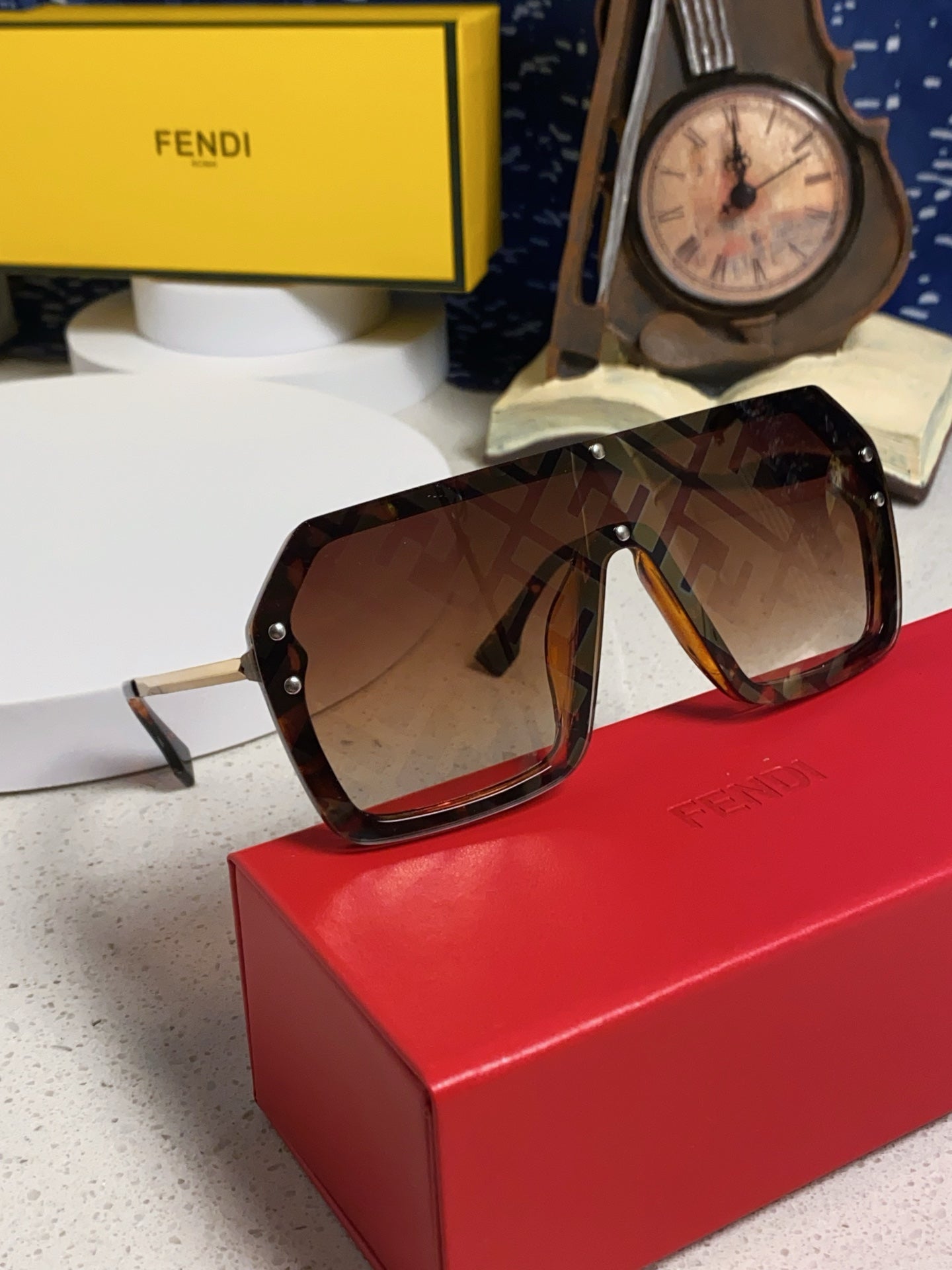 Fendi Lightweight Rimless Brown Lens Sunglasses for Men & Women - detail image 8