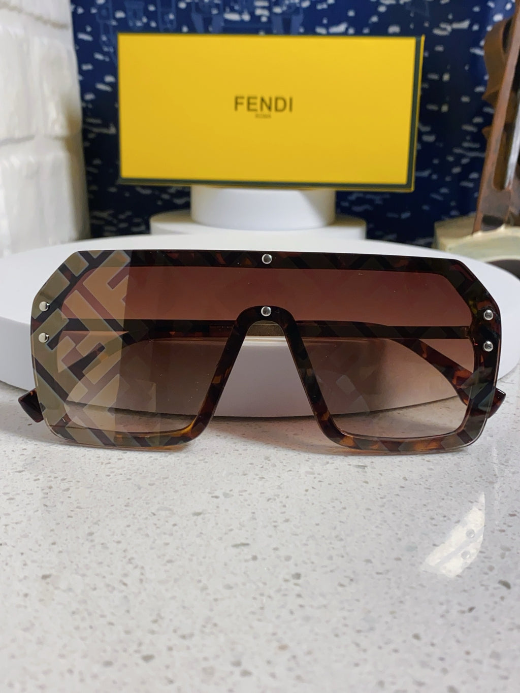 Fendi Lightweight Rimless Brown Lens Sunglasses for Men & Women - detail image 7