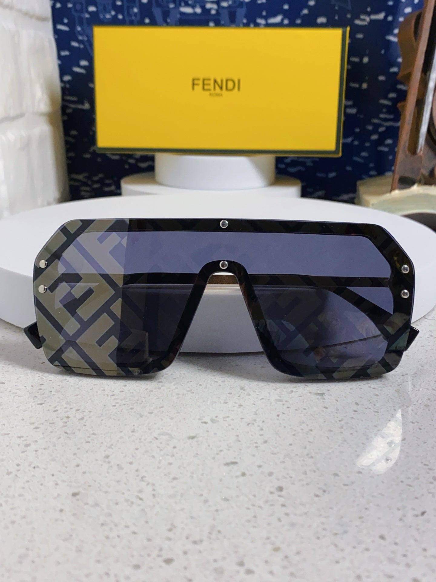 Fendi Lightweight Rimless Gray Lens Sunglasses for Men & Women - detail image 7