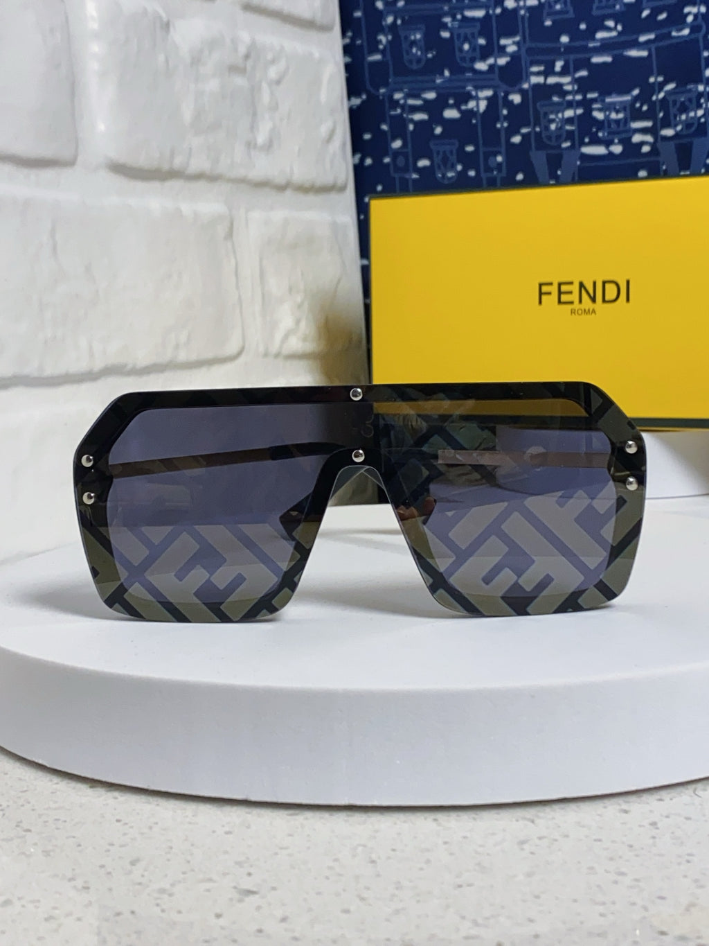 Fendi Lightweight Rimless Gray Lens Sunglasses for Men & Women - detail image 2