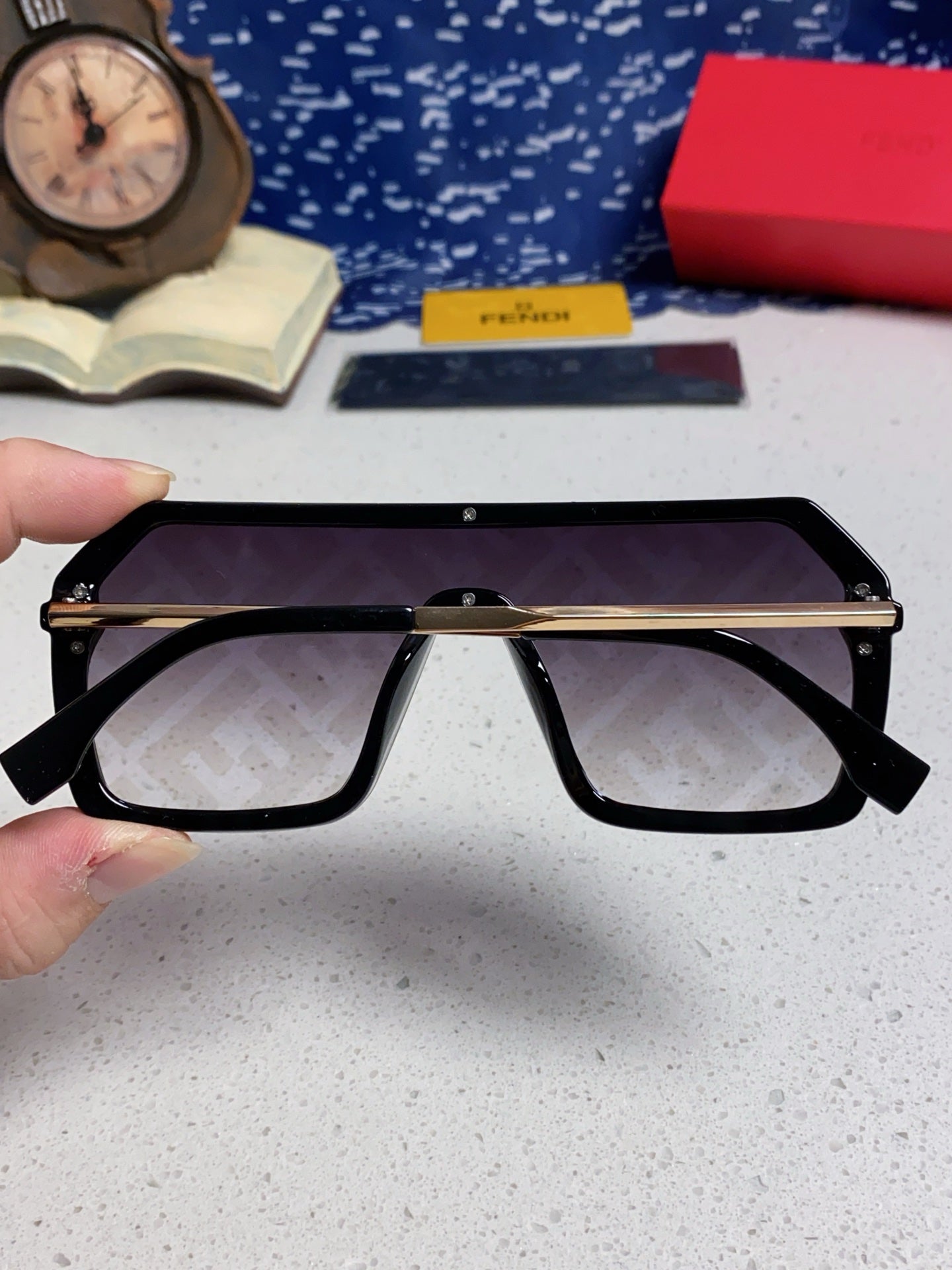Fendi Lightweight Rimless Silver Lens Sunglasses for Men & Women - detail image 5