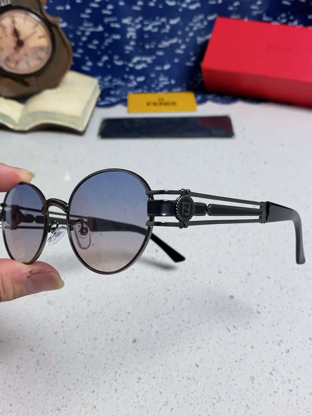 Fendi Metal Oval Silver Lens Sunglasses for Men & Women - 466204 - detail image 6