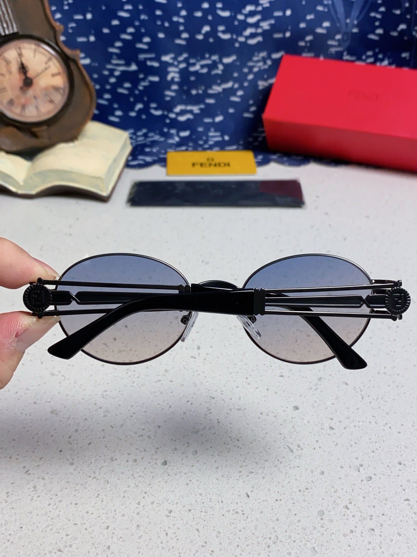 Fendi Metal Oval Silver Lens Sunglasses for Men & Women - 466204 - detail image 5
