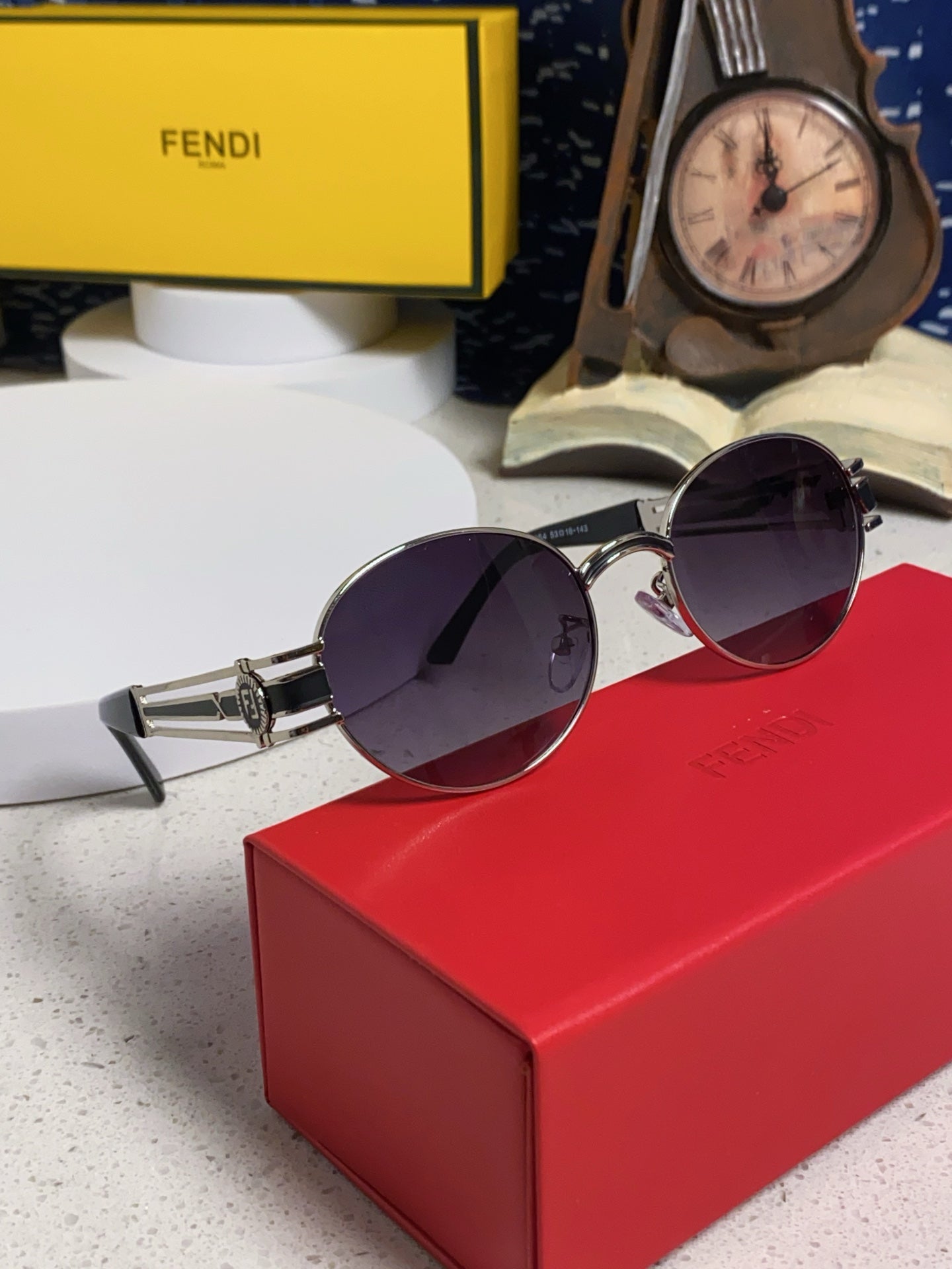 Fendi Metal Oval Silver Lens Sunglasses for Men & Women - 466205 - detail image 9