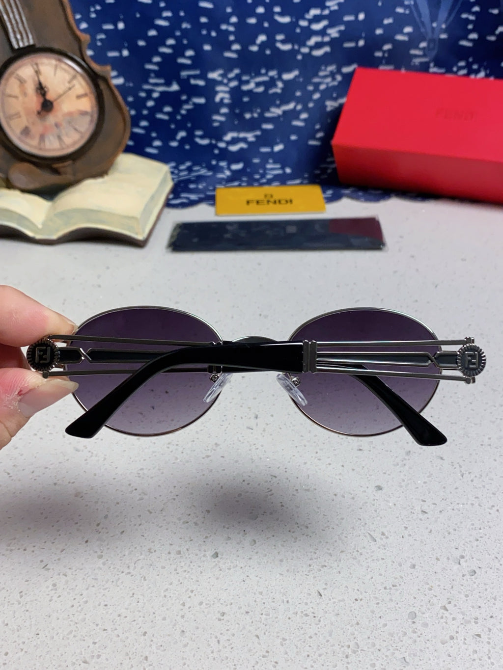 Fendi Metal Oval Silver Lens Sunglasses for Men & Women - 466205 - detail image 5