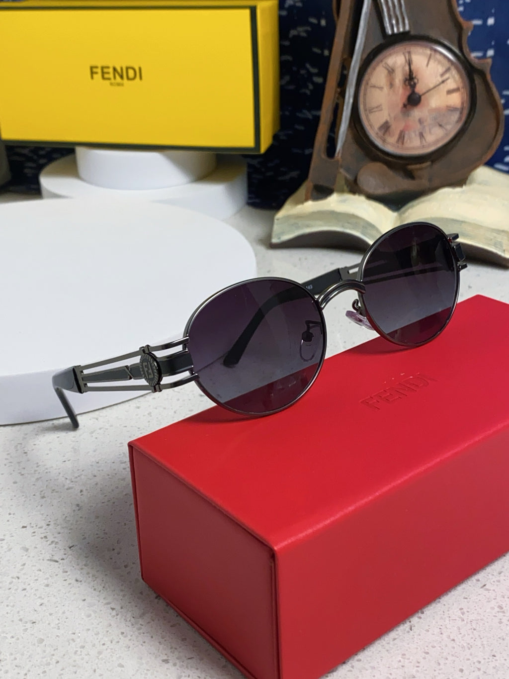 Fendi Metal Oval Silver Lens Sunglasses for Men & Women - 466206 - detail image 9
