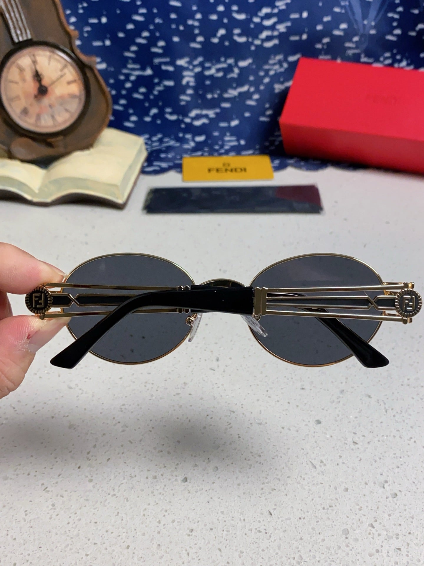 Fendi Metal Oval Silver Lens Sunglasses for Men & Women - 466207 - detail image 5
