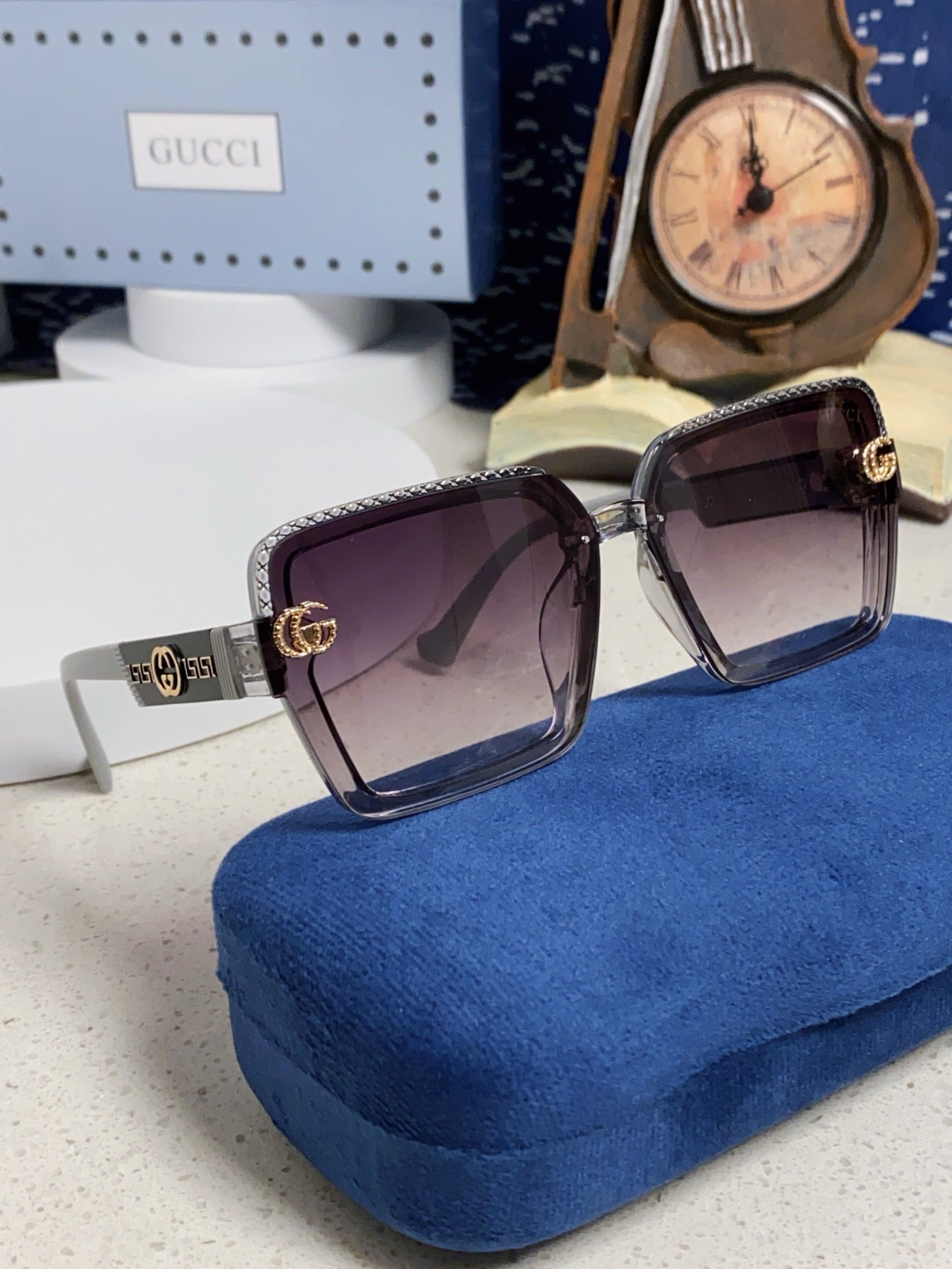 Gucci Polarized Oversized Silver Lens Sunglasses for Women - detail image 10