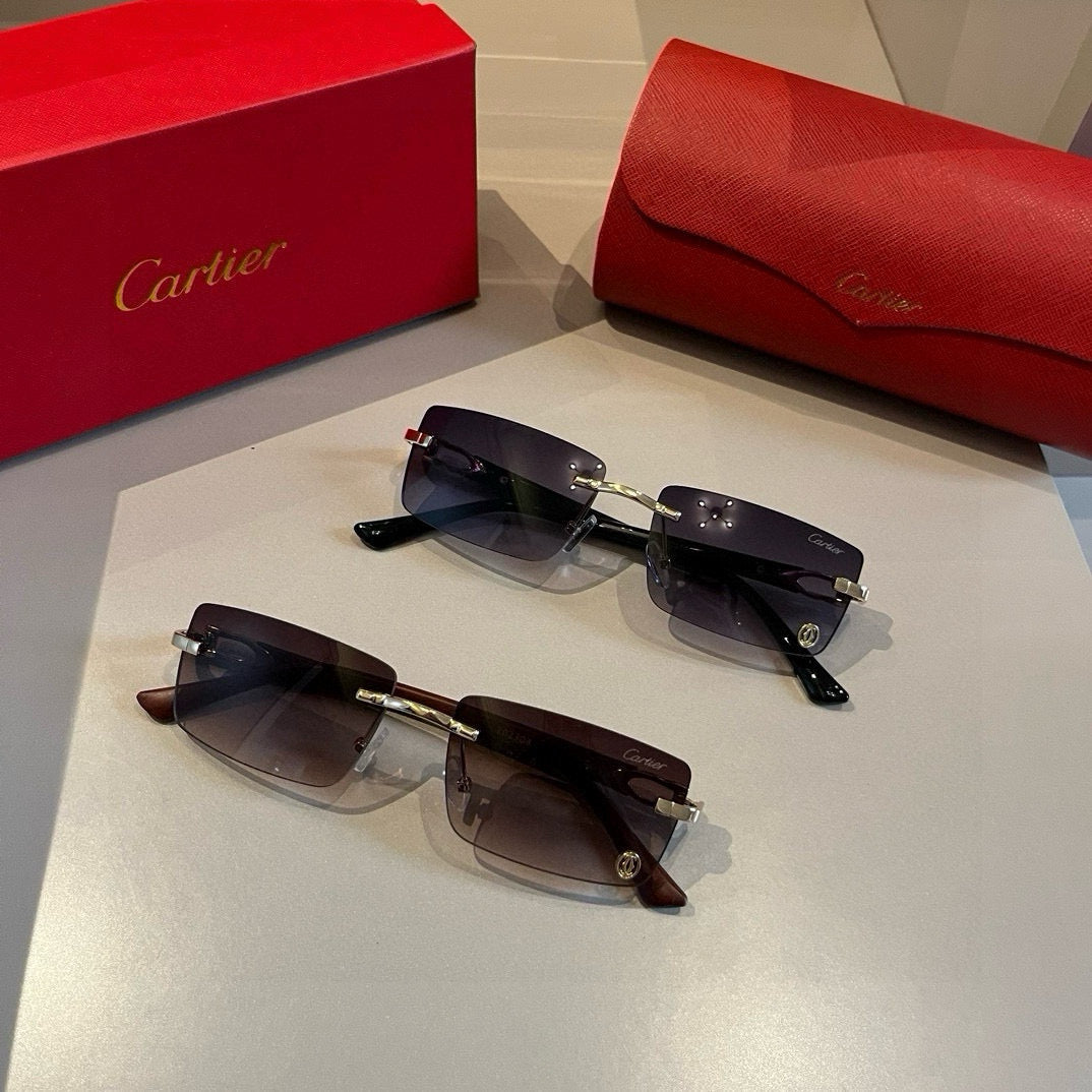 Cartier Lightweight Metal Rimless Silver Lens Sunglasses for Men & Wo - 415897 - detail image 10