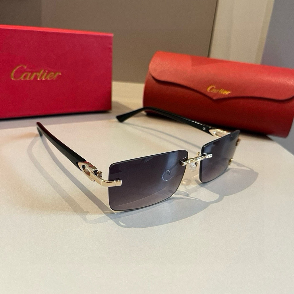 Cartier Lightweight Metal Rimless Silver Lens Sunglasses for Men & Wo - 415897