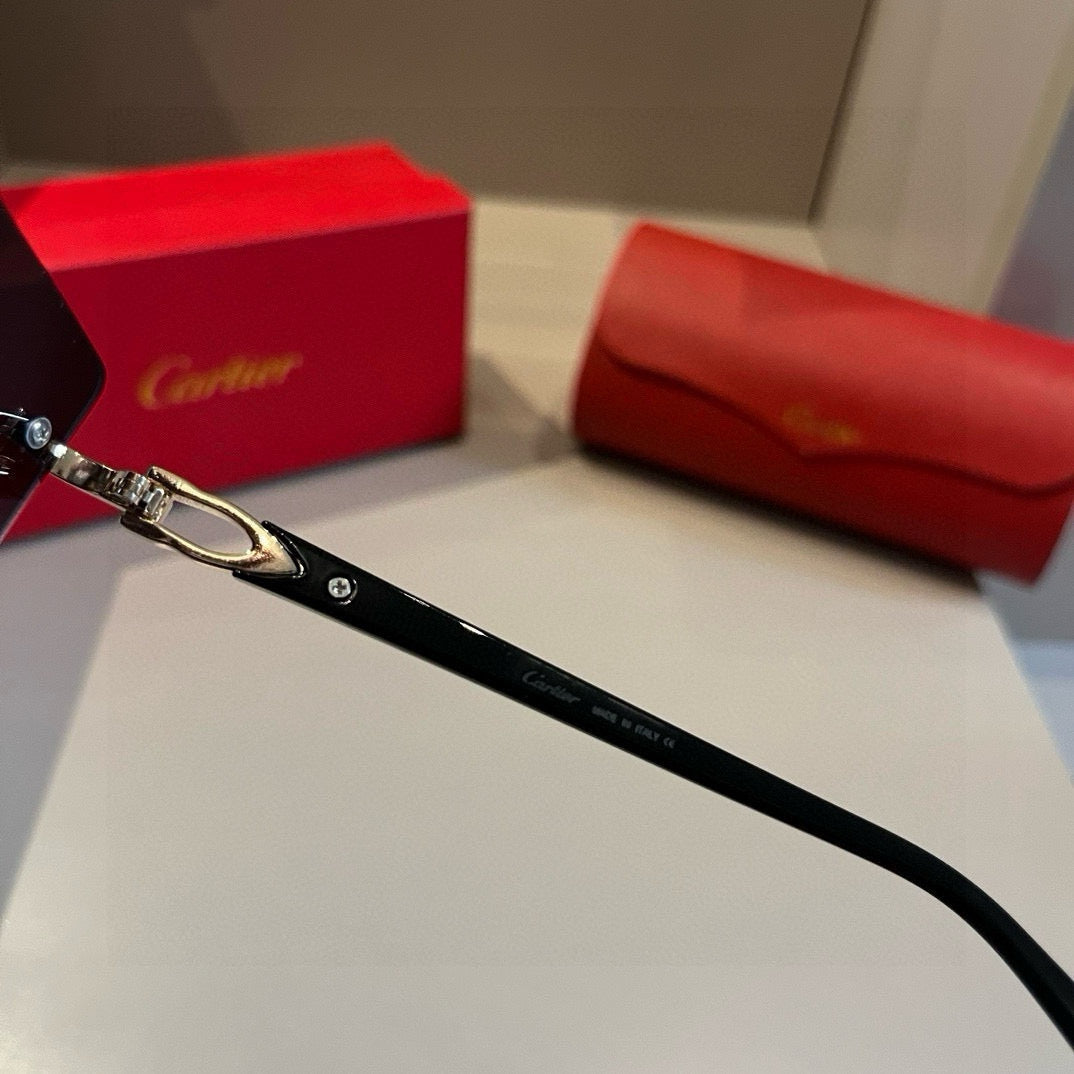 Cartier Lightweight Metal Rimless Silver Lens Sunglasses for Men & Wo - 415897 - detail image 9
