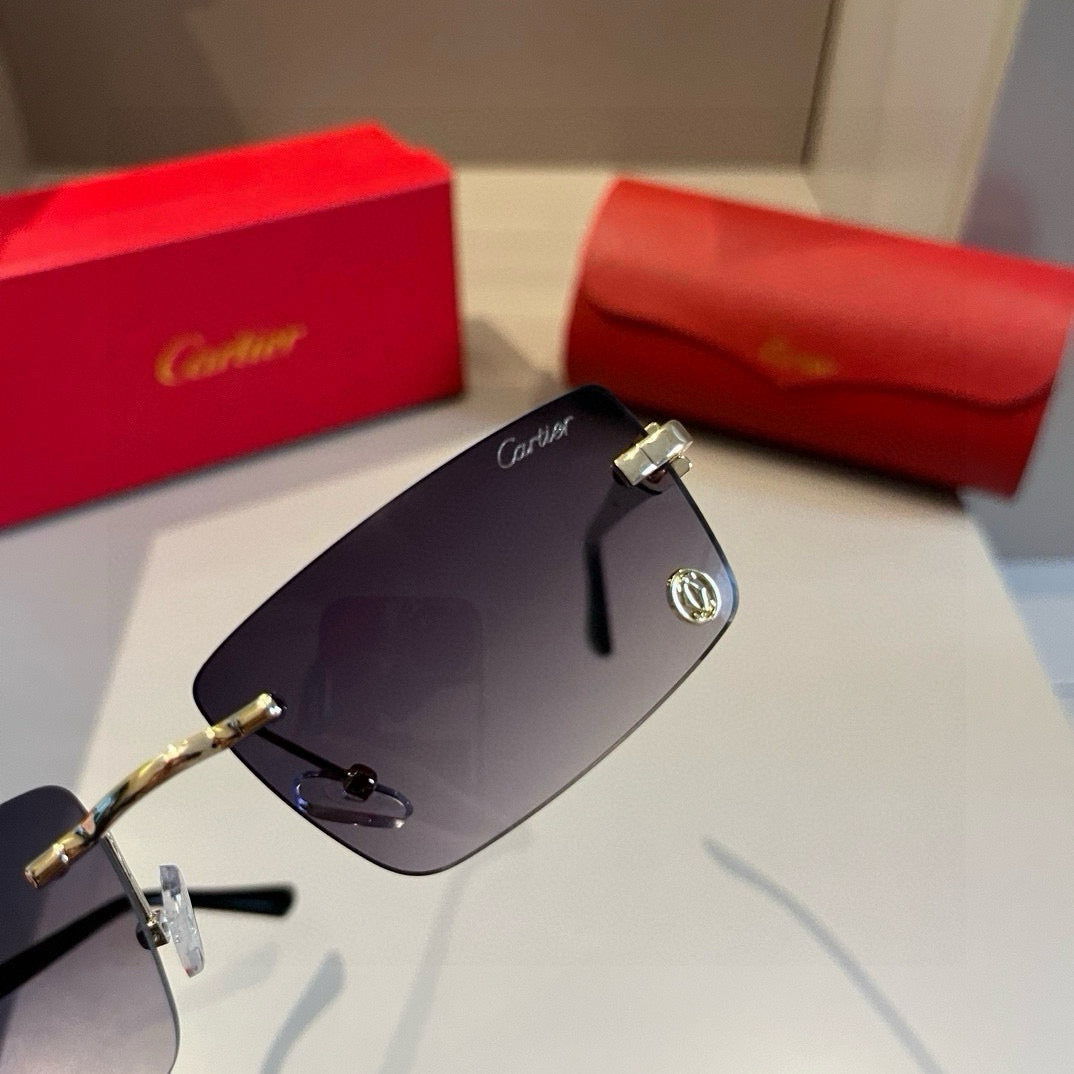 Cartier Lightweight Metal Rimless Silver Lens Sunglasses for Men & Wo - 415897 - detail image 5