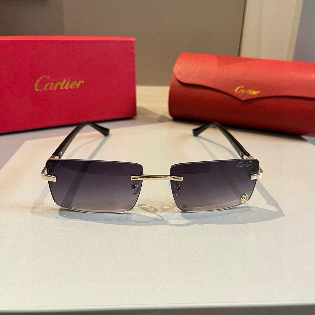 Cartier Lightweight Metal Rimless Silver Lens Sunglasses for Men & Wo - 415897 - detail image 2