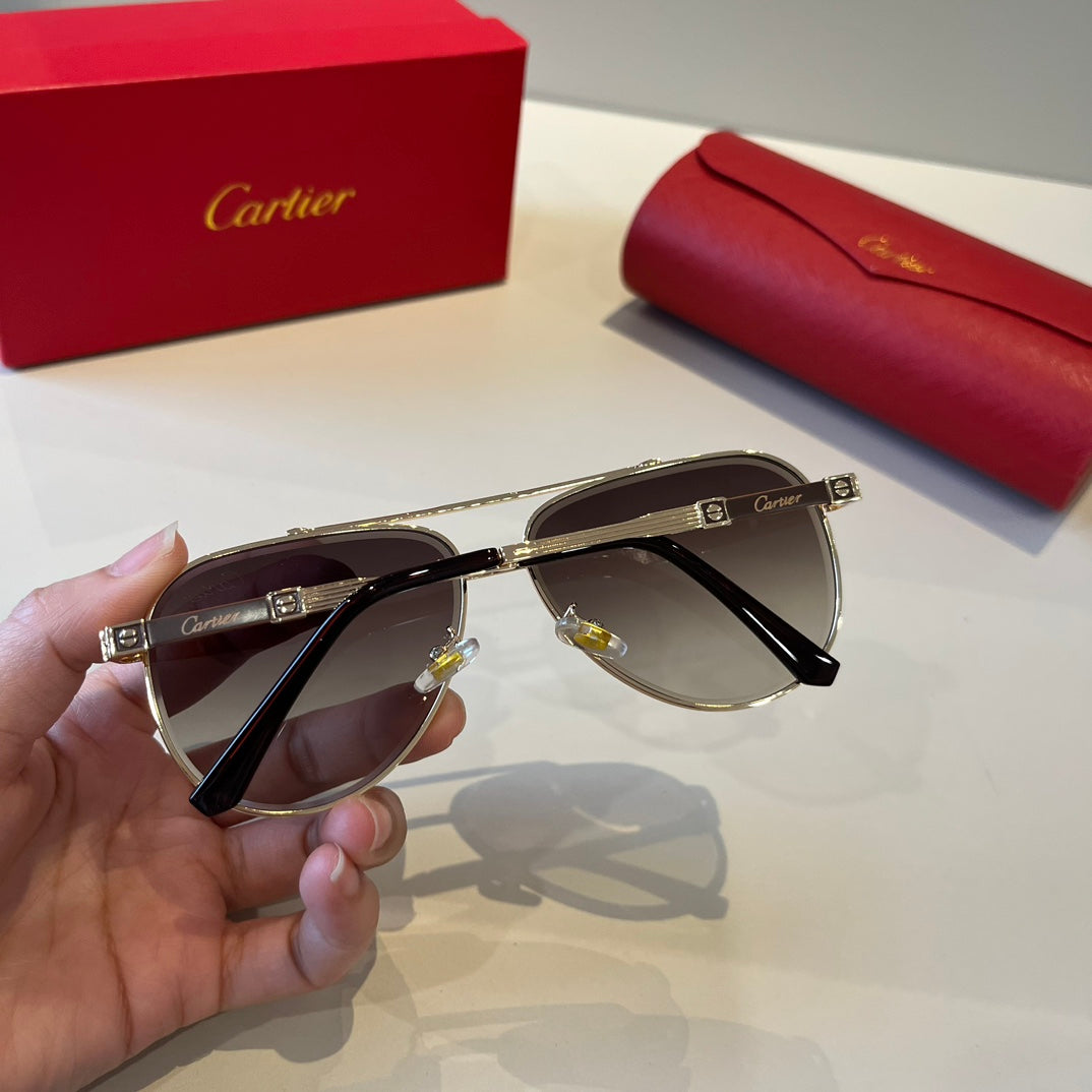 Cartier Lightweight Metal Rimless Brown Lens Sunglasses for Men & Wom - 432321 - detail image 6