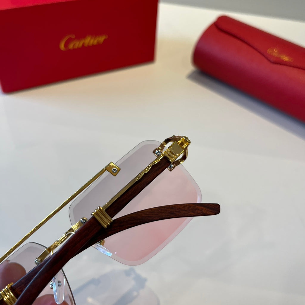 Cartier Lightweight Metal Rimless Silver Lens Sunglasses for Men & Wo - 432323 - detail image 6