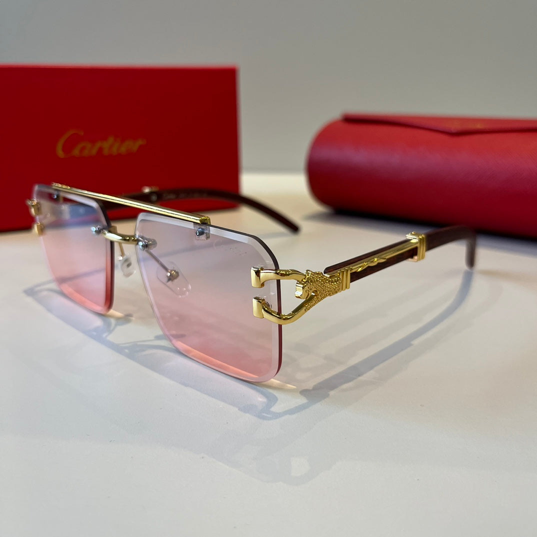 Cartier Lightweight Metal Rimless Silver Lens Sunglasses for Men & Wo - 432323 - detail image 3