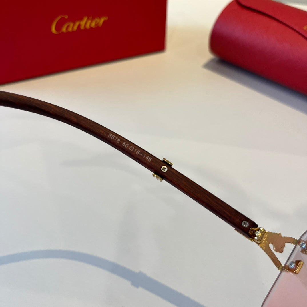 Cartier Lightweight Metal Rimless Silver Lens Sunglasses for Men & Wo - 432323 - detail image 8