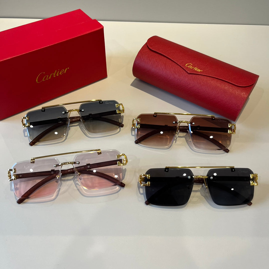 Cartier Lightweight Metal Rimless Silver Lens Sunglasses for Men & Wo - 432323 - detail image 5