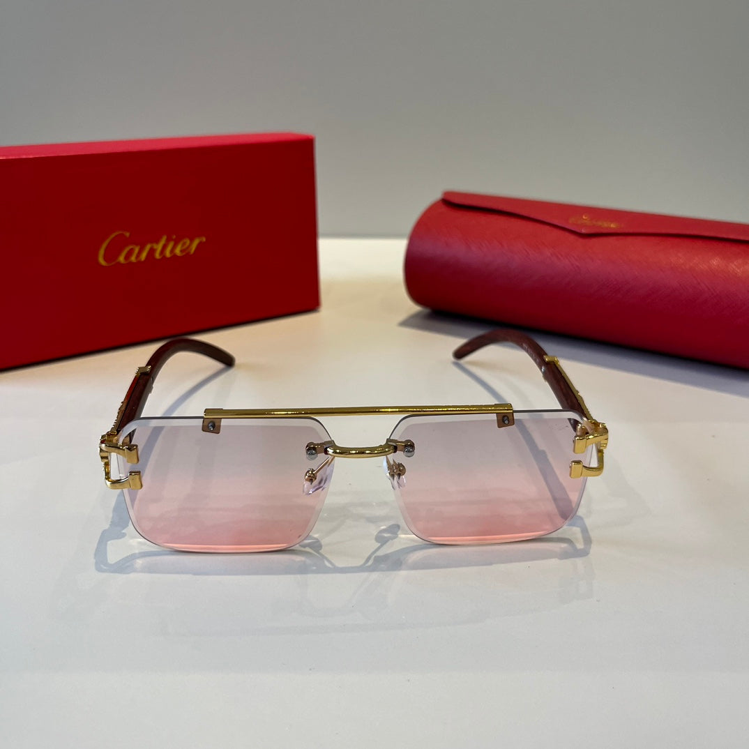 Cartier Lightweight Metal Rimless Silver Lens Sunglasses for Men & Wo - 432323 - detail image 2