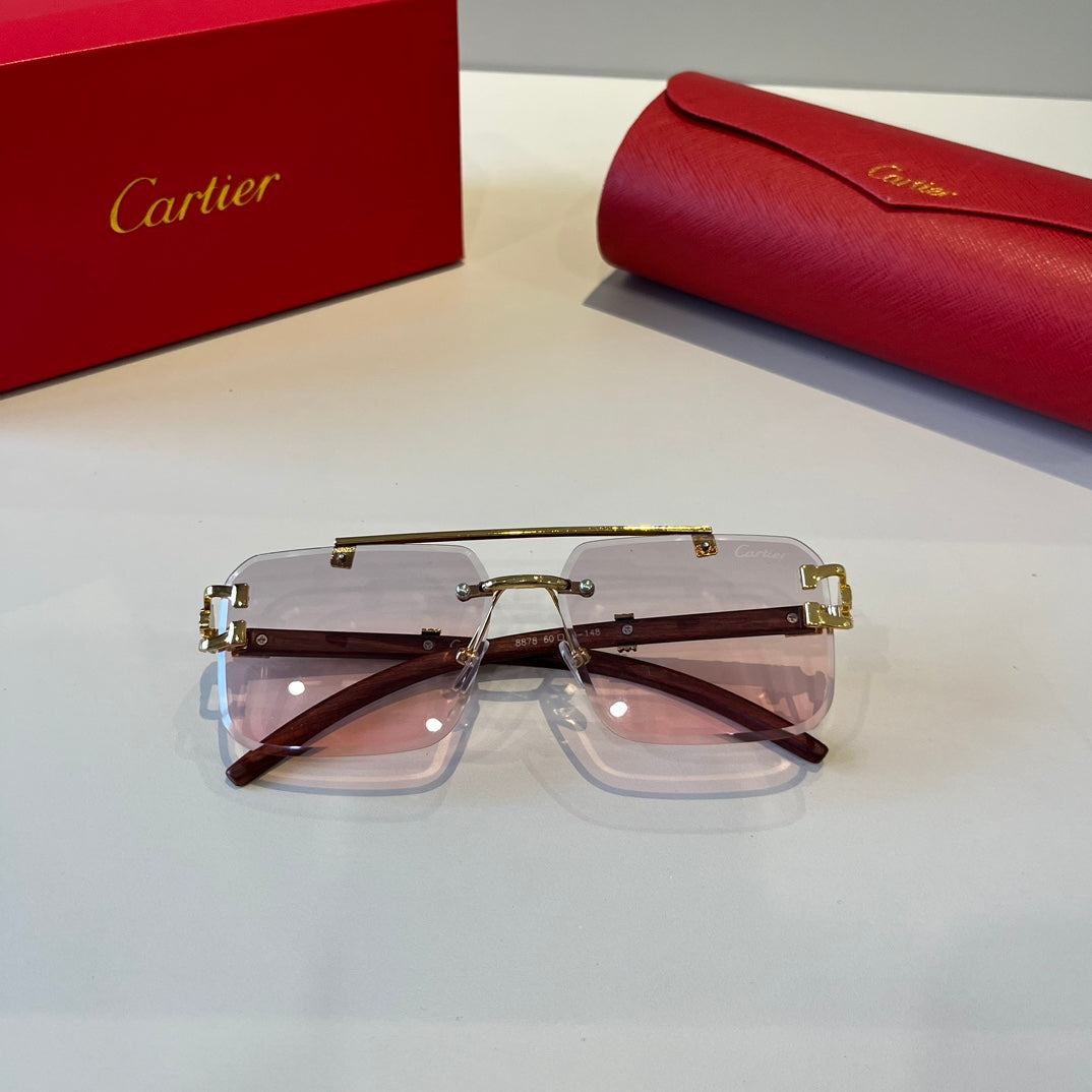 Cartier Lightweight Metal Rimless Silver Lens Sunglasses for Men & Wo - 432323 - detail image 4