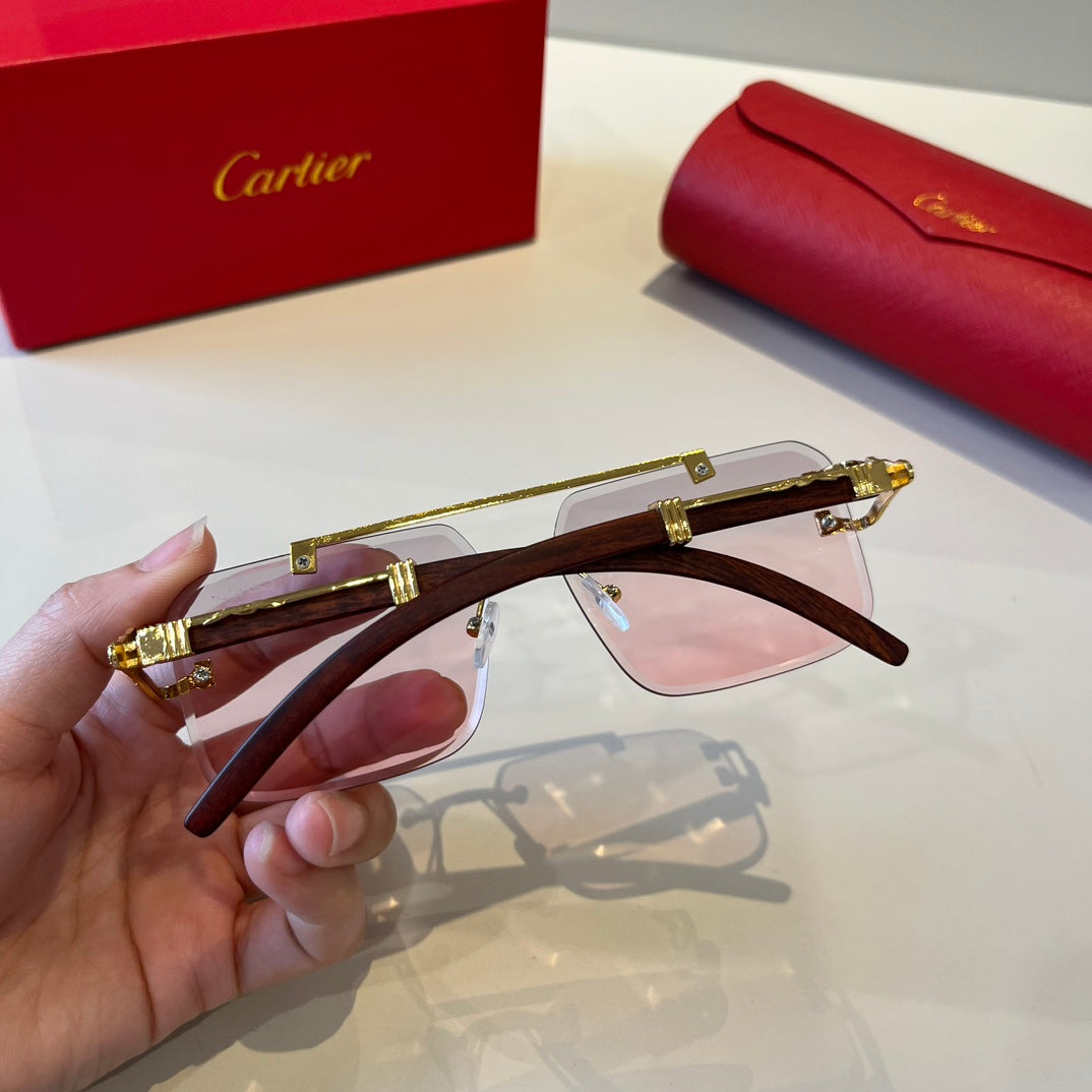 Cartier Lightweight Metal Rimless Silver Lens Sunglasses for Men & Wo - 432323 - detail image 7