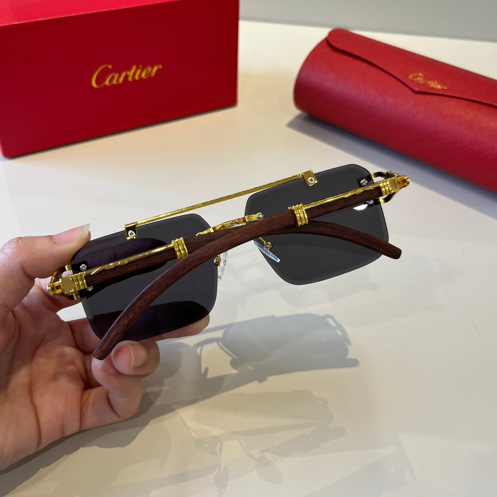 Cartier Lightweight Metal Rimless Silver Lens Sunglasses for Men & Wo - 432324 - detail image 6