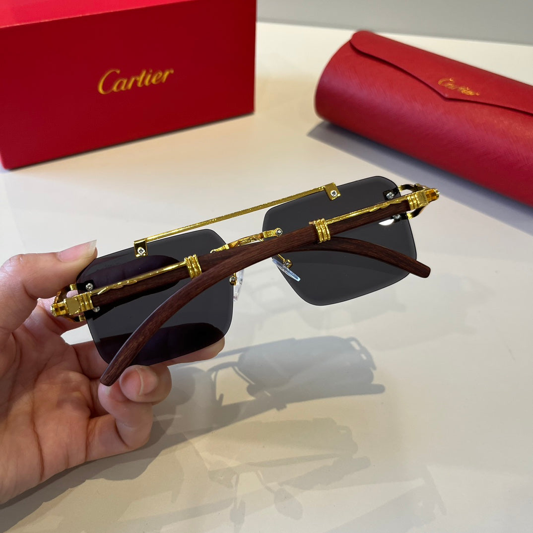 Cartier Lightweight Metal Rimless Silver Lens Sunglasses for Men & Wo - 432324 - detail image 6